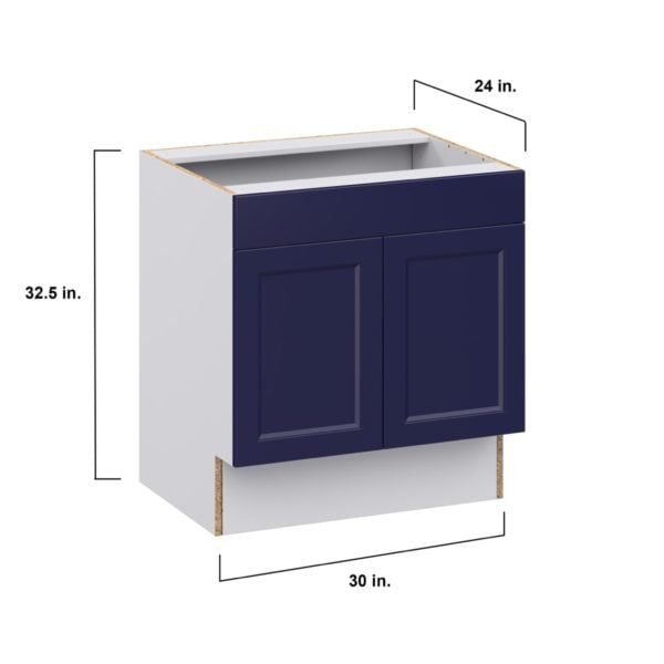 Camellia Painted Midnight Blue Recessed Assembled 30 in. W x 32.5 in. H x 24 in. D ADA Sink Base With Removable Front Cabinet