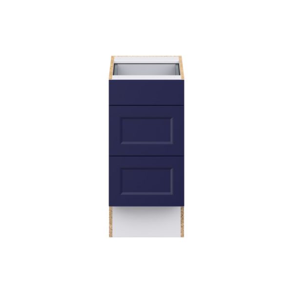 Camellia Painted Midnight Blue Recessed Assembled 15 in. W x 32.5 in. H x 24 in. D ADA Drawer Base Cabinet with 3 Drawers