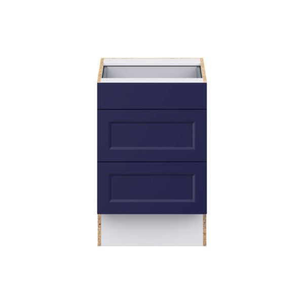 Camellia Painted Midnight Blue Recessed Assembled 21 in. W x 32.5 in. H x 24 in. D ADA Drawer Base Cabinet with 3 Drawers