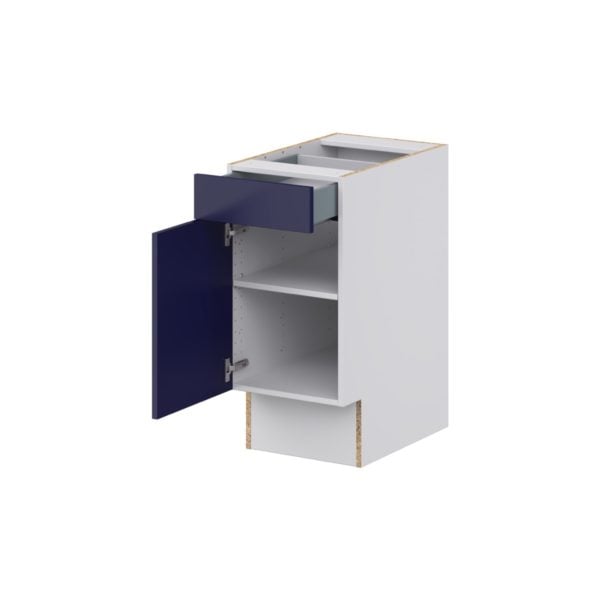 Camellia Painted Midnight Blue Recessed Assembled 15 in. W x 32.5 in. H x 24 in. D Accessible ADA Base Cabinet with 1 Drawer