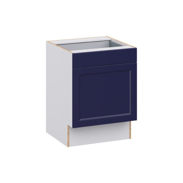 Camellia Painted Midnight Blue Recessed Assembled 24 in. W x 32.5 in. H x 24 in. D Accessible ADA Base Cabinet with 1 Drawer