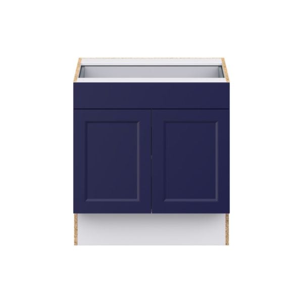 Camellia Painted Midnight Blue Recessed Assembled 30 in. W x 32.5 in. H x 24 in. D Accessible ADA Base Cabinet with 1 Drawer