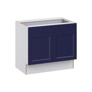 Camellia Painted Midnight Blue Recessed Assembled 36 in. W x 32.5 in. H x 24 in. D Accessible ADA Base Cabinet with 1 Drawer