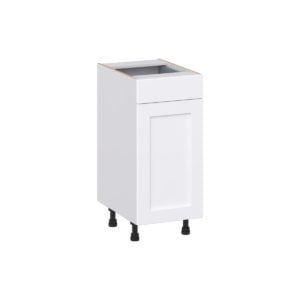 Dahlia Bright White Shaker Assembled 15 in. W x 34.5 in. H x 21 in. D Vanity Base Cabinet with 1 Drawer