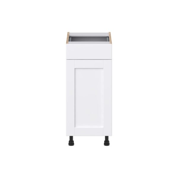 Dahlia Bright White Shaker Assembled 15 in. W x 34.5 in. H x 21 in. D Vanity Base Cabinet with 1 Drawer