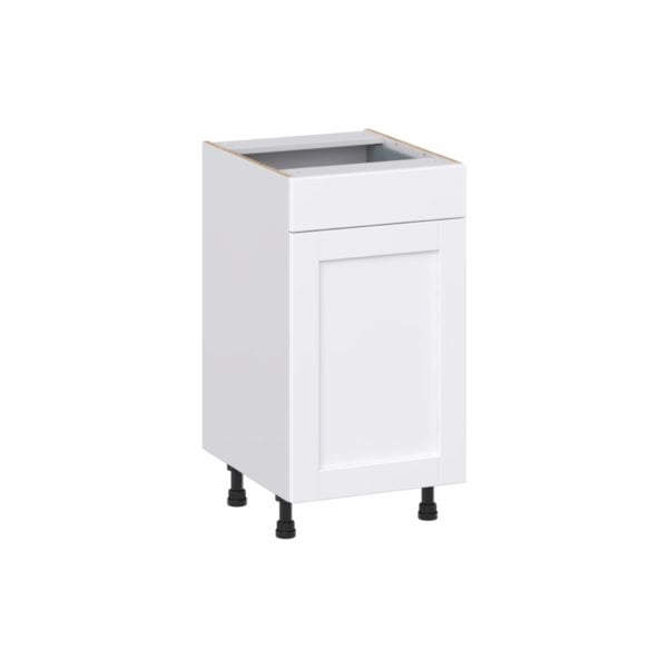 Dahlia Bright White Shaker Assembled 18 in. W x 34.5 in. H x 21 in. D Vanity Base Cabinet with 1 Drawer