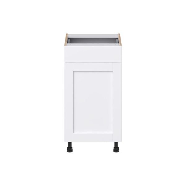 Dahlia Bright White Shaker Assembled 18 in. W x 34.5 in. H x 21 in. D Vanity Base Cabinet with 1 Drawer