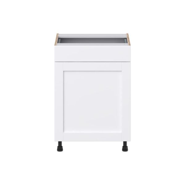 Dahlia Bright White Shaker Assembled 24 in. W x 34.5 in. H x 21 in. D Vanity Base Cabinet with 1 Drawer