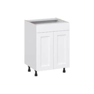 Dahlia Bright White Shaker Assembled 24 in. W x 34.5 in. H x 21 in. D Vanity Sink Base Cabinet with False Front