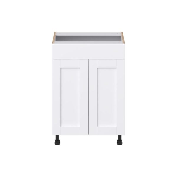 Dahlia Bright White Shaker Assembled 24 in. W x 34.5 in. H x 21 in. D Vanity Sink Base Cabinet with False Front