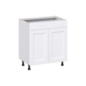 Dahlia Bright White Shaker Assembled 30 in. W x 34.5 in. H x 21 in. D Vanity Sink Base Cabinet with False Front