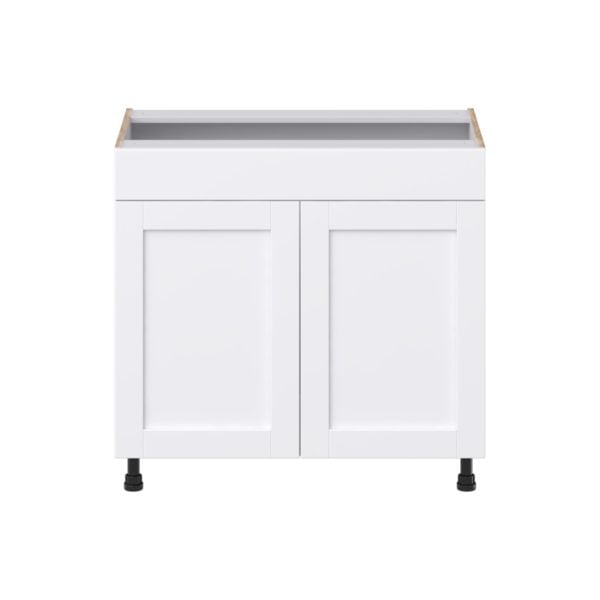 Dahlia Bright White Shaker Assembled 36 in. W x 34.5 in.H x 21 in. D Vanity Sink Base Cabinet with False Front