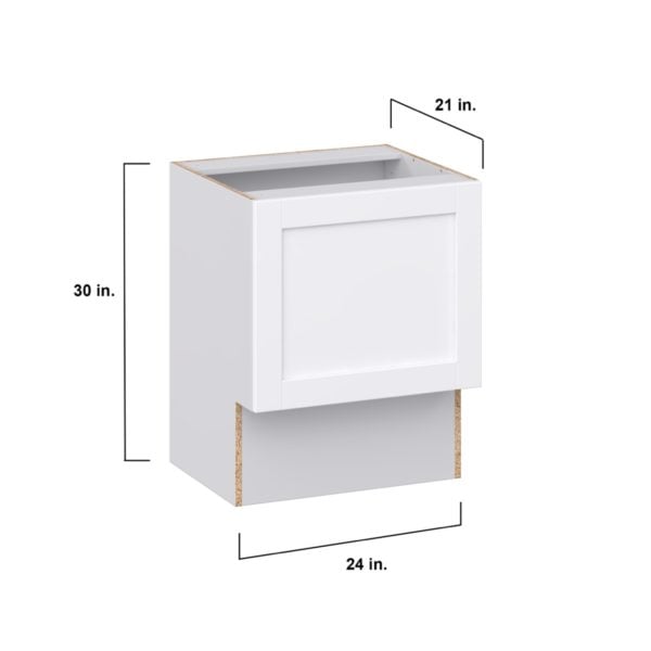 Dahlia Bright White Shaker Assembled 24 in. W x 30 in. H x 21 in. D Accessible ADA Vanity Base Cabinet