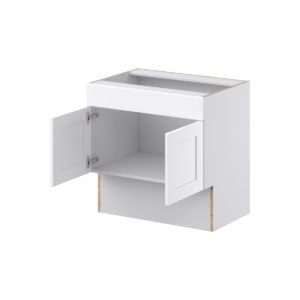 Dahlia Bright White Shaker Assembled 30 in. W x 30 in. H x 21 in. D Accessible ADA Vanity Base with False Front Cabinet