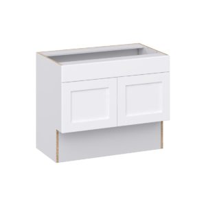 Dahlia Bright White Shaker Assembled 36 in. W x 30 in. H x 21 in. D ADA Vanity Sink Base Cabinet With Removable Front