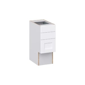 Dahlia Bright White Shaker Assembled 12 in. W x 30 in. H x 21 in. D Vanity ADA Drawer Base Cabinet with 3 Drawers