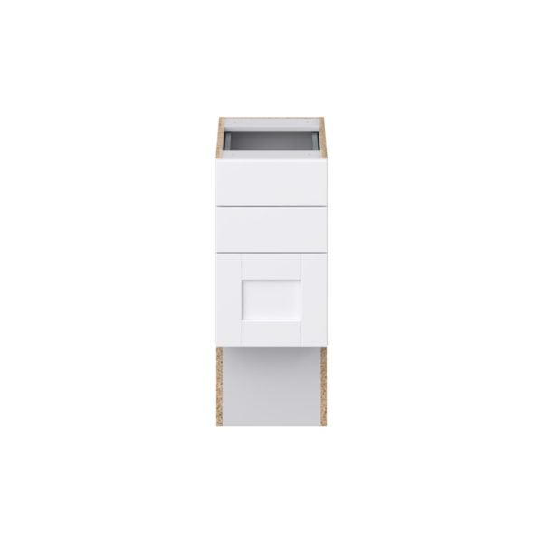 Dahlia Bright White Shaker Assembled 12 in. W x 30 in. H x 21 in. D Vanity ADA Drawer Base Cabinet with 3 Drawers