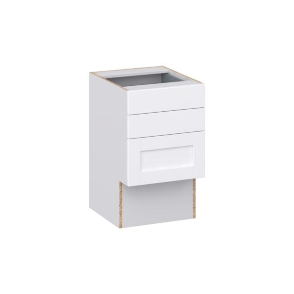 Dahlia Bright White Shaker Assembled 18 in. W x 30 in. H x 21 in. D Vanity ADA Drawer Base Cabinet with 3 Drawers