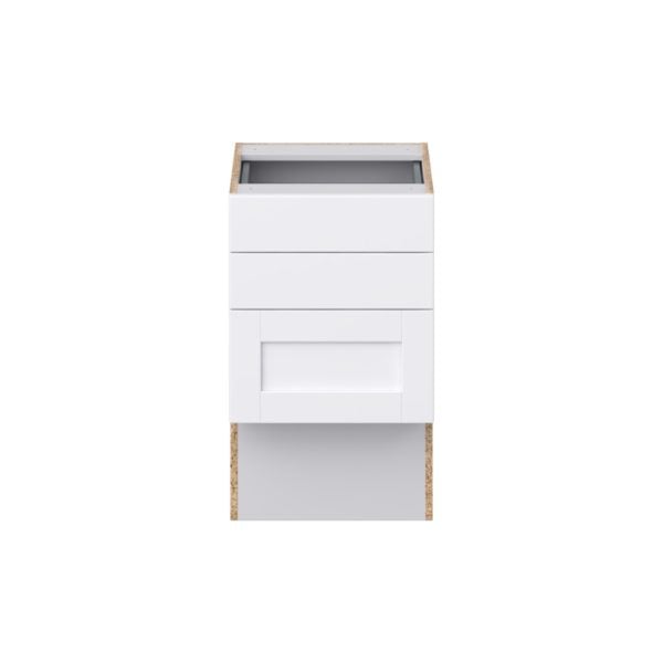 Dahlia Bright White Shaker Assembled 18 in. W x 30 in. H x 21 in. D Vanity ADA Drawer Base Cabinet with 3 Drawers