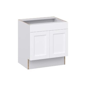 Dahlia Bright White Shaker Assembled 30 in. W x 32.5 in. H x 24 in. D ADA Sink Base With Removable Front Cabinet