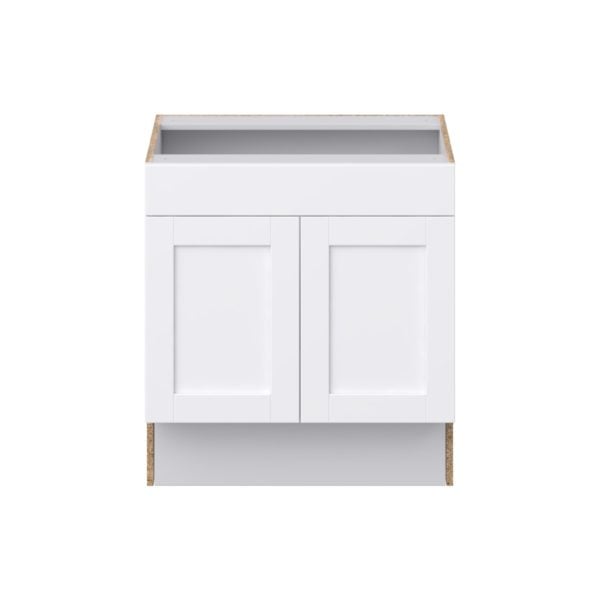 Dahlia Bright White Shaker Assembled 30 in. W x 32.5 in. H x 24 in. D ADA Sink Base With Removable Front Cabinet