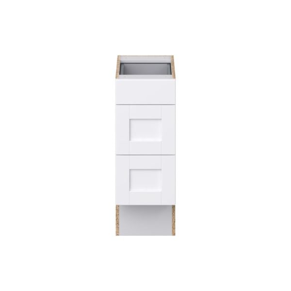 Dahlia Bright White Shaker Assembled 12 in. W x 32.5 in. H x 24 in. D ADA Drawer Base Cabinet with 3 Drawers