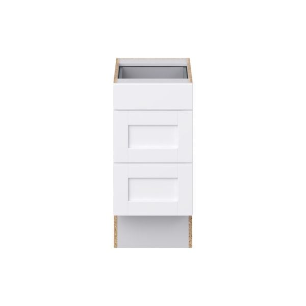 Dahlia Bright White Shaker Assembled 15 in. W x 32.5 in. H x 24 in. D ADA Drawer Base Cabinet with 3 Drawers