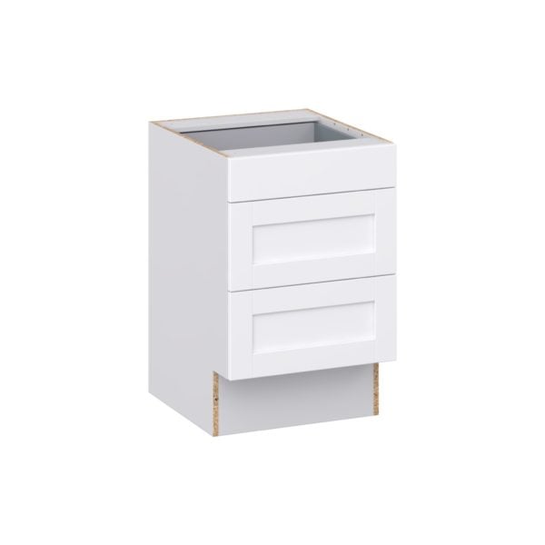 Dahlia Bright White Shaker Assembled 21 in. W x 32.5 in. H x 24 in. D ADA Drawer Base Cabinet with 3 Drawers