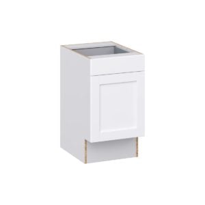 Dahlia Bright White Shaker Assembled 18 in. W x 32.5 in. H x 24 in. D Accessible ADA Base Cabinet with 1 Drawer