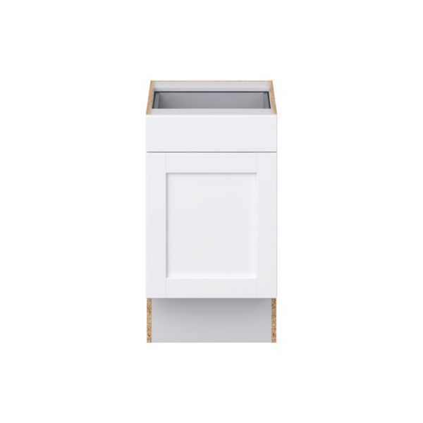 Dahlia Bright White Shaker Assembled 18 in. W x 32.5 in. H x 24 in. D Accessible ADA Base Cabinet with 1 Drawer