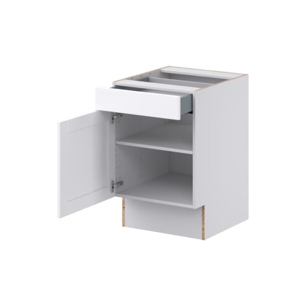 Dahlia Bright White Shaker Assembled 21 in. W x 32.5 in. H x 24 in. D Accessible ADA Base Cabinet with 1 Drawer