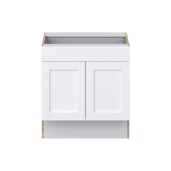 Dahlia Bright White Shaker Assembled 30 in. W x 32.5 in. H x 24 in. D Accessible ADA Base Cabinet with 1 Drawer