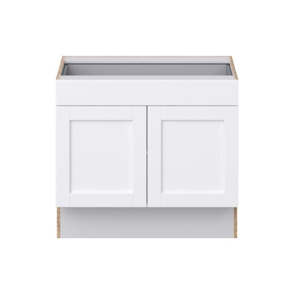 Dahlia Bright White Shaker Assembled 36 in. W x 32.5 in. H x 24 in. D Accessible ADA Base Cabinet with 1 Drawer