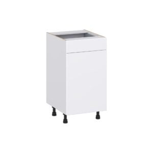 Lily Bright White Slab Assembled 18 in. W x 34.5 in. H x 21 in. D Vanity Base Cabinet with 1 Drawer