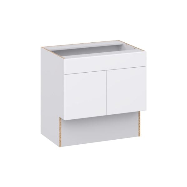 Lily Bright White Slab Assembled 30 in. W x 30 in. H x 21 in. D Accessible ADA Vanity Base with False Front Cabinet