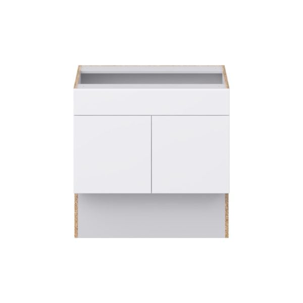 Lily Bright White Slab Assembled 30 in. W x 30 in. H x 21 in. D Accessible ADA Vanity Base with False Front Cabinet