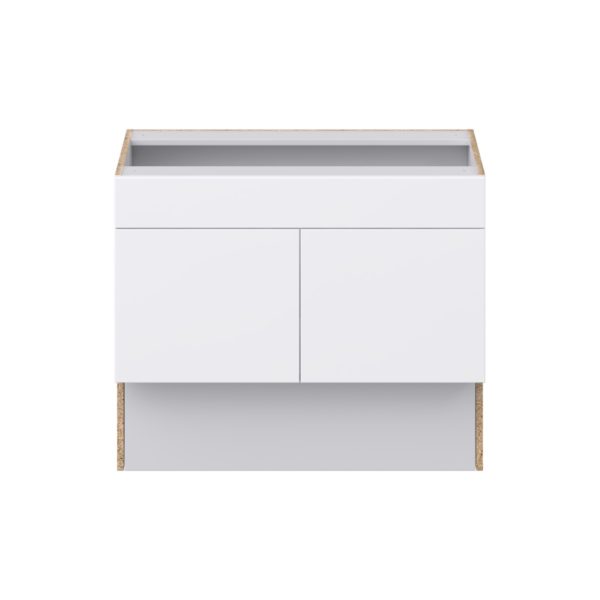 Lily Bright White Slab Assembled 36 in. W x 30 in. H x 21 in. D ADA Vanity Sink Base Cabinet With Removable Front