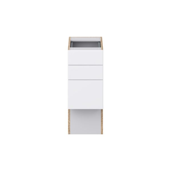 Lily Bright White Slab Assembled 12 in. W x 30 in. H x 21 in. D Vanity ADA Drawer Base Cabinet with 3 Drawers