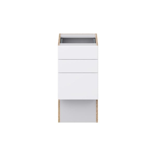 Lily Bright White Slab Assembled 15 in. W x 30 in. H x 21 in. D Vanity ADA Drawer Base Cabinet with 3 Drawers