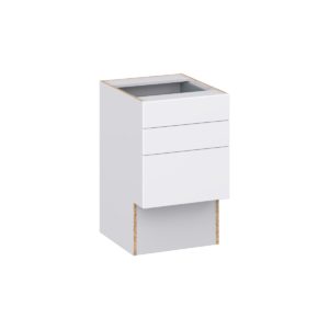 Lily Bright White Slab Assembled 18 in. W x 30 in. H x 21 in. D Vanity ADA Drawer Base Cabinet with 3 Drawers