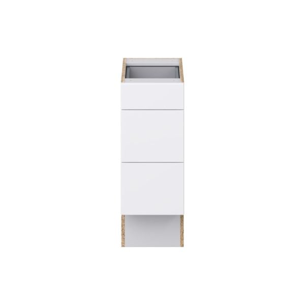 Lily Bright White Slab Assembled 12 in. W x 32.5 in. H x 24 in. D ADA Drawer Base Cabinet with 3 Drawers