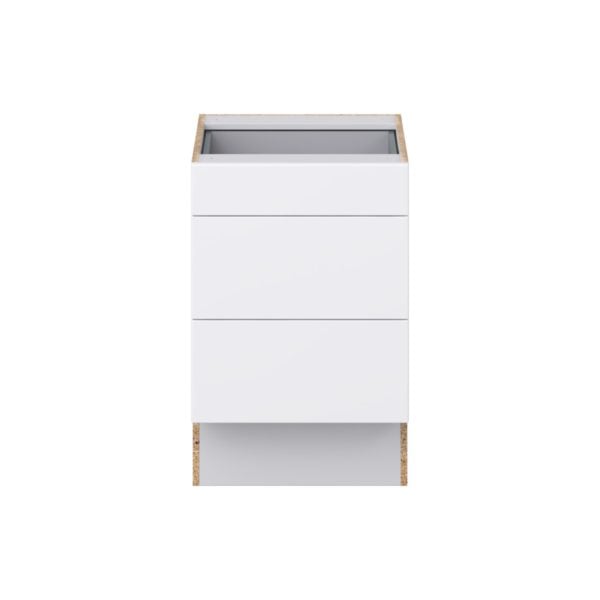 Lily Bright White Slab Assembled 21 in. W x 32.5 in. H x 24 in. D ADA Drawer Base Cabinet with 3 Drawers