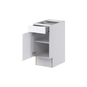 Lily Bright White Slab Assembled 15 in. W x 32.5 in. H x 24 in. D Accessible ADA Base Cabinet with 1 Drawer