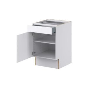 Lily Bright White Slab Assembled 21 in. W x 32.5 in. H x 24 in. D Accessible ADA Base Cabinet with 1 Drawer