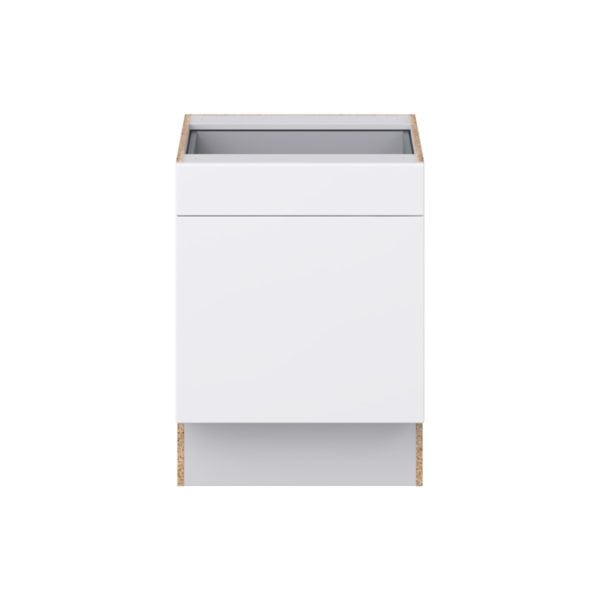 Lily Bright White Slab Assembled 24 in. W x 32.5 in. H x 24 in. D Accessible ADA Base Cabinet with 1 Drawer