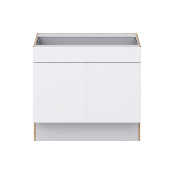 Lily Bright White Slab Assembled 36 in. W x 32.5 in. H x 24 in. D Accessible ADA Base Cabinet with 1 Drawer