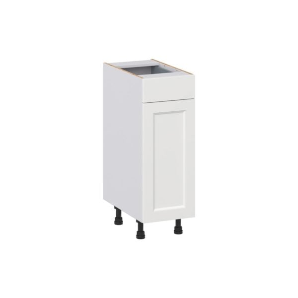 Magnolia Painted Bright White Recessed Assembled 12 in. W x 34.5 in. H x 21 in.D Vanity Base Cabinet with 1 Drawer