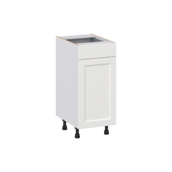 Magnolia Painted Bright White Recessed Assembled 15 in. W x 34.5 in. H x 21 in. D Vanity Base Cabinet with 1 Drawer