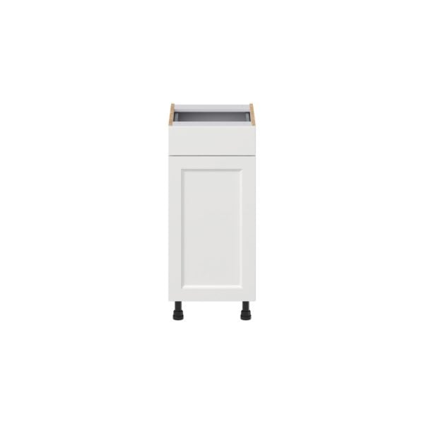 Magnolia Painted Bright White Recessed Assembled 15 in. W x 34.5 in. H x 21 in. D Vanity Base Cabinet with 1 Drawer