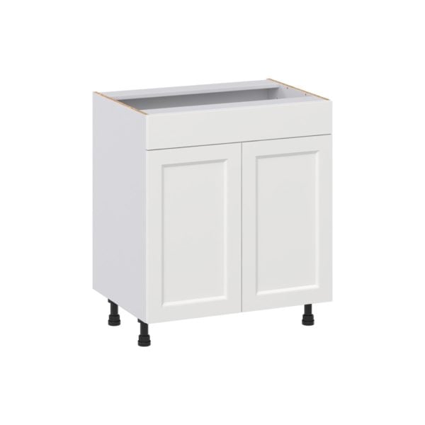 Magnolia Painted Bright White Recessed Assembled 30 in. W x 34.5 in. H x 21 in. D Vanity Sink Base Cabinet with False Front